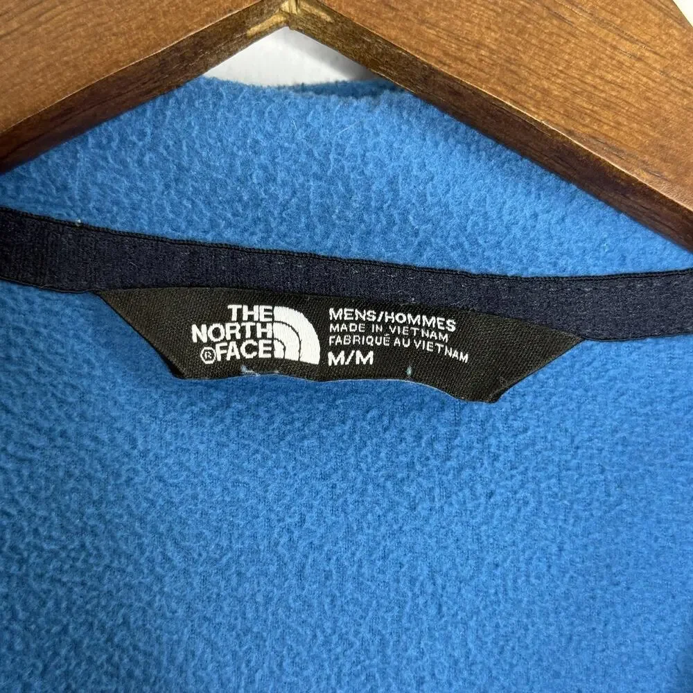 North Face Sweater Mens Medium Blue Fleece Quarter Zip Pullover Outdoors